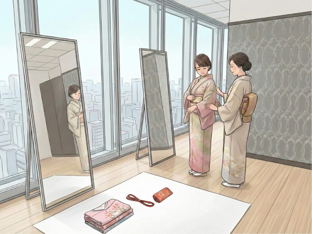 着付け体験レッスンのイメージイラスト