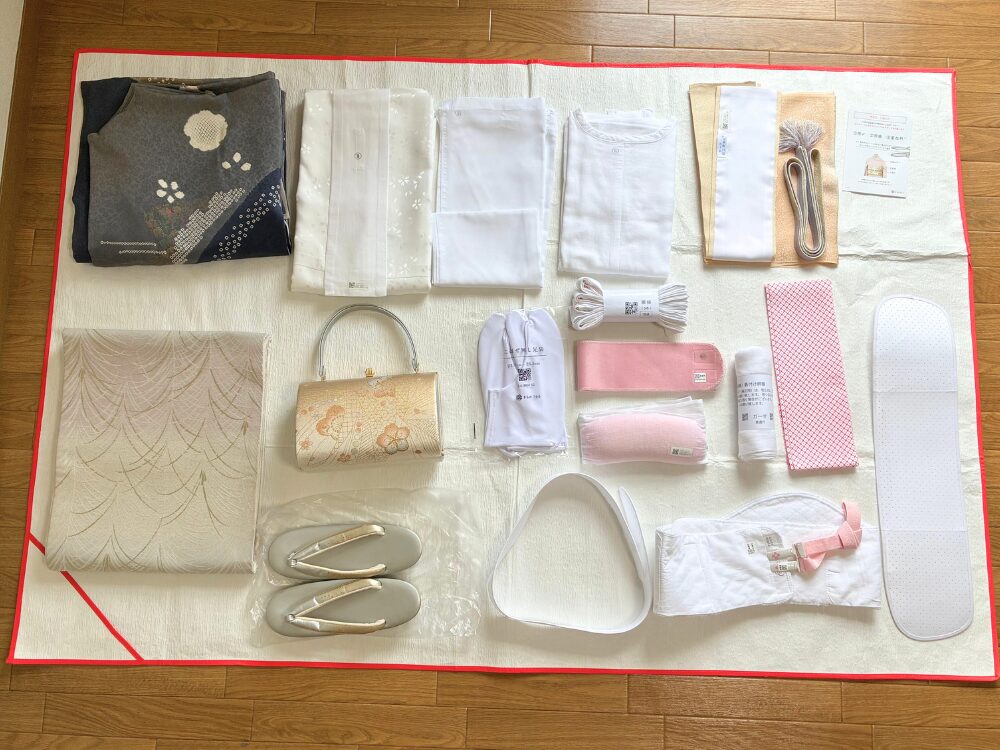 レンタルした着物と小物の一覧