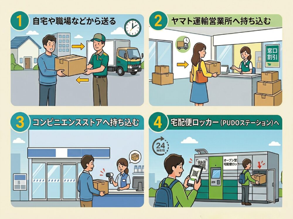 クロネコヤマトの返却方法の図解