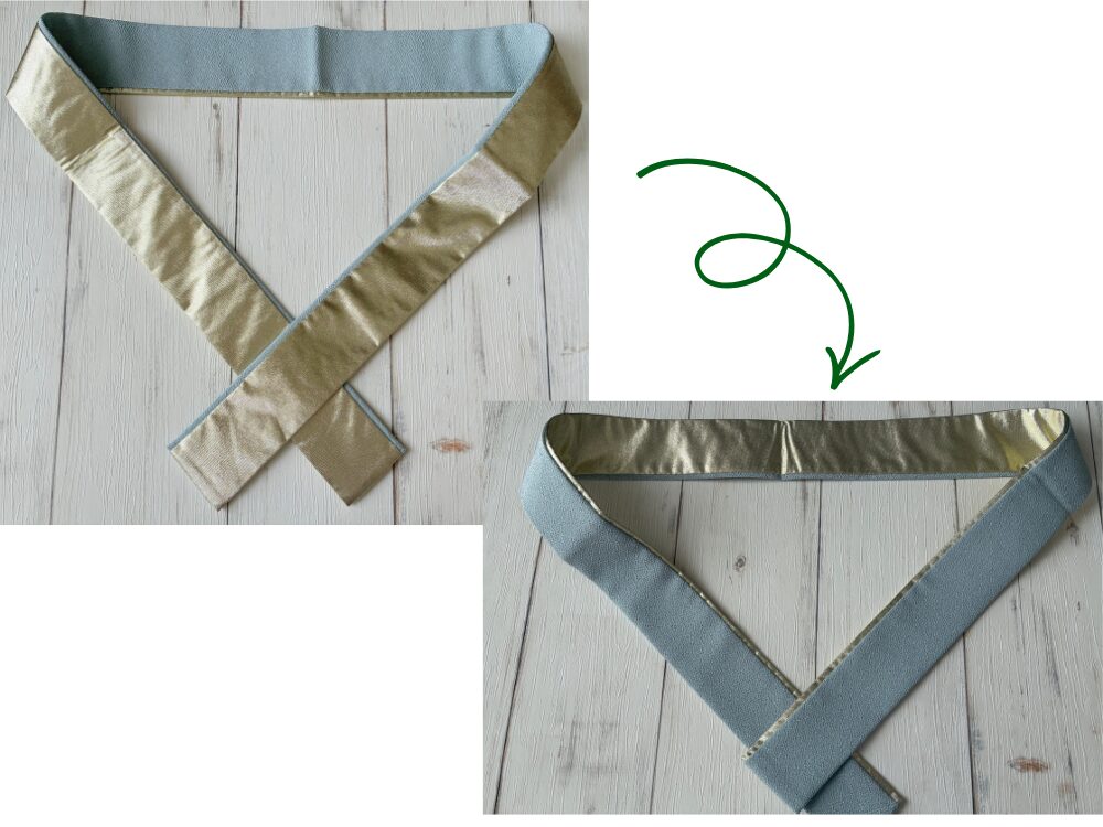 重ね衿の裏と表